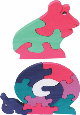 

Enigmatic Woodworks Wooden Jigsaw Puzzle Frog + Snail(2 Pieces)