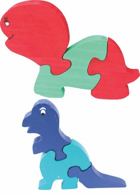 

Enigmatic Woodworks Wooden Jigsaw Puzzle Baby Tortoise + Dinosaur(2 Pieces)