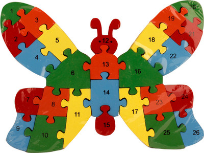 

RVOLD Butterfly Shaped Learning Toy With A-Z English Alphabets and Numbers(26 Pieces)