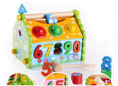 

Tickles Multifunction Digital Wisdom House Shape Knock Ball House Educational Wooden Toys for Kids 3 Years Plus(30 Pieces)
