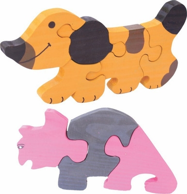 

Enigmatic Woodworks Wooden Jigsaw Puzzle Dog + Rhinoceros(2 Pieces)