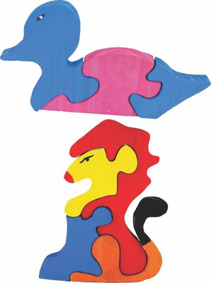 

Enigmatic Woodworks Wooden Jigsaw Puzzle Duck + Lion(2 Pieces)
