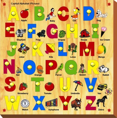 

Kinder Creative Capital Alphabet Pictures with Knobs(26 Pieces)