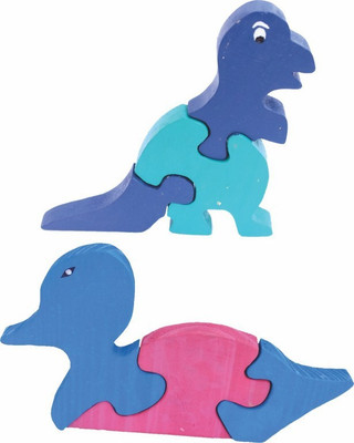 

Enigmatic Woodworks Wooden Jigsaw Puzzle Dinosaur + Duck(2 Pieces)