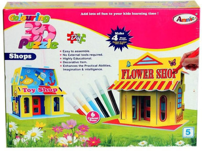 

Annie Colouring 3D Puzzle - Shops(4 Pieces)