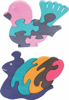 

Enigmatic Woodworks Wooden Jigsaw Puzzle Feather Bird + Pony Snail(2 Pieces)