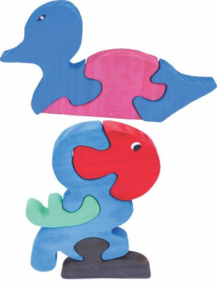 Enigmatic Woodworks Wooden Jigsaw Puzzle Duck + Parrot(2 Pieces)