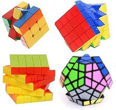 

Mayatra's Shengshou Megaminx, Stickerless 3x3, 4x4 & 5x5 Cube Magic Rubik Puzzle With A Free Cube Bag (4 Cubes)(4 Pieces)
