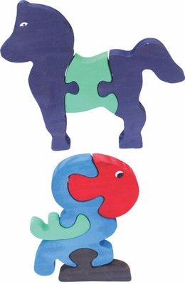 Enigmatic Woodworks Wooden Jigsaw Puzzle Horse + Parrot(2 Pieces)