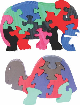 

Enigmatic Woodworks Wooden Jigsaw Puzzle Elephant + Tortoise(2 Pieces)