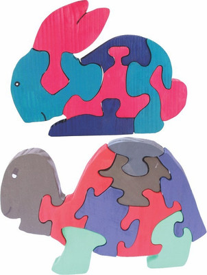 

Enigmatic Woodworks Wooden Jigsaw Puzzle Rabbit + Tortoise(2 Pieces)