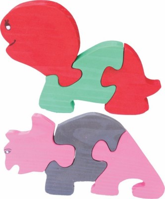 

Enigmatic Woodworks Wooden Jigsaw Puzzle Baby Tortoise + Rhinoceros(2 Pieces)