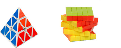 

Montez Pyraminx speed white & Stickerless magic rubik 5x5 cube - set of 2(2 Pieces)