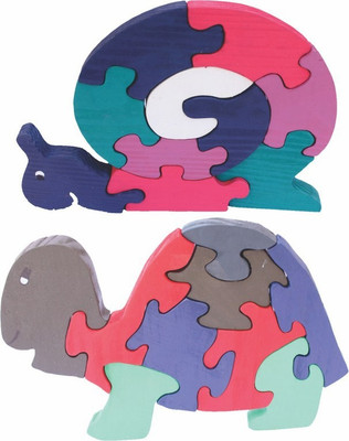 

Enigmatic Woodworks Wooden Jigsaw Puzzle Snail + Tortoise(2 Pieces)