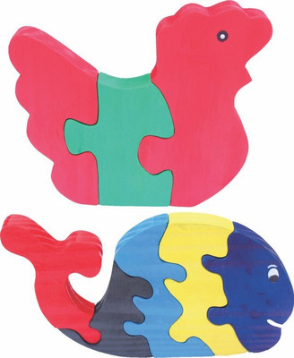 

Enigmatic Woodworks Wooden Jigsaw Puzzle Hen + Whale(2 Pieces)