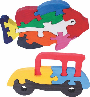 

Enigmatic Woodworks Wooden Jigsaw Puzzle Big Fish + Car(2 Pieces)