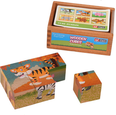 

RK Cart Wooden cube puzzle - Wild animals(6 Pieces)