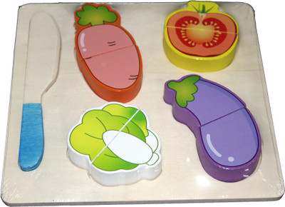 

Mamaboo Wooden Vegetables Cutting Play Set With Knife(9 Pieces)
