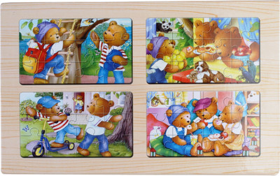 

Pigloo 4 Wooden Jigsaw Puzzles(48 Pieces)