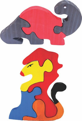 

Enigmatic Woodworks Wooden Jigsaw Puzzle Dinosaur (CN) + Lion(2 Pieces)