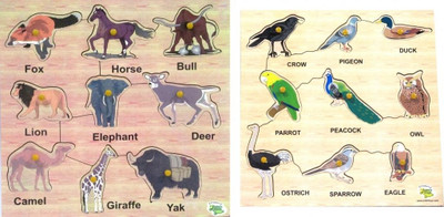 

DealBindaas Wooden Puzzle Birds And Animals Combo(18 Pieces)
