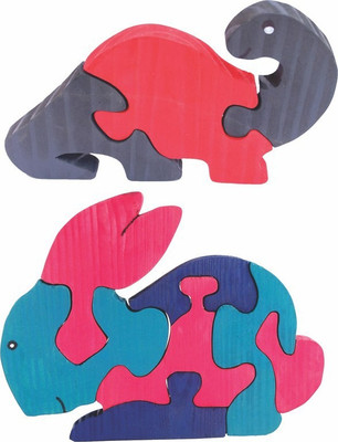 

Enigmatic Woodworks Wooden Jigsaw Puzzle Dinosaur (CN) + Rabbit(2 Pieces)