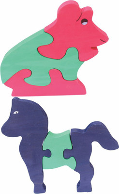 

Enigmatic Woodworks Wooden Jigsaw Puzzle Frog + Horse(2 Pieces)