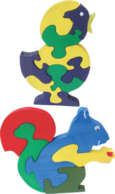 

Enigmatic Woodworks Wooden Jigsaw Puzzle Singing Bird + Squirrel(2 Pieces)
