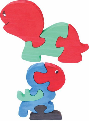 

Enigmatic Woodworks Wooden Jigsaw Puzzle Baby Tortoise + Parrot(2 Pieces)