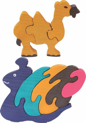 

Enigmatic Woodworks Wooden Jigsaw Puzzle Camel + Pony Snail(2 Pieces)