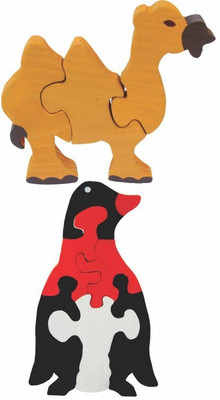 

Enigmatic Woodworks Wooden Jigsaw Puzzle Camel + Penguin(2 Pieces)