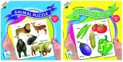 

Ratnas Pack Of 2 - Educational Animal & Vegetable Puzzle(88 Pieces)