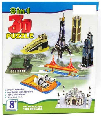 

Prro 8 in 1 3D Puzzle(144 Pieces)