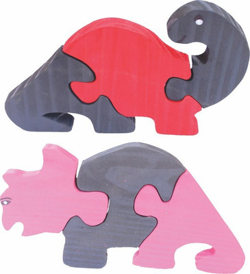 

Enigmatic Woodworks Wooden Jigsaw Puzzle Dinosaur (CN) + Rhinoceros(2 Pieces)