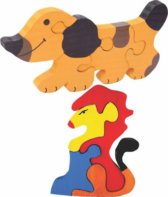 

Enigmatic Woodworks Wooden Jigsaw Puzzle Dog + Lion(2 Pieces)