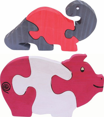 

Enigmatic Woodworks Wooden Jigsaw Puzzle Dinosaur (CN) + Pig(2 Pieces)
