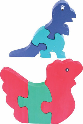 

Enigmatic Woodworks Wooden Jigsaw Puzzle Dinosaur + Hen(2 Pieces)