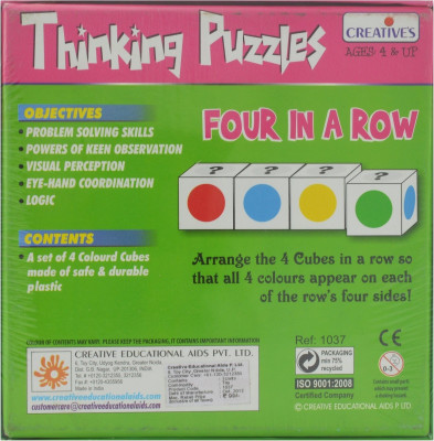 

Creative Educational Aids Thinking Puzzles - Four in a Row(4 Pieces)