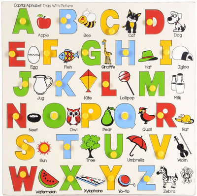 

Instabuyz Creative Alphabet Tray - Pictures with Knobs(26 Pieces)