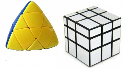 

Mayatra's Shengshou 3x3 Mirror Cube Silver Color and Shengshou Master Pyramorphix Puzzle Cube Magic Cube(2 Pieces)