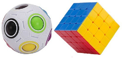 

Mayatra's Combo Of Stickerless Magic 4x4x4x4 Rubik Cube Puzzle & Rubiks Round Goti Cube (Goti cube & 4x4x4x4) (2 Pieces) …(2 Pieces)