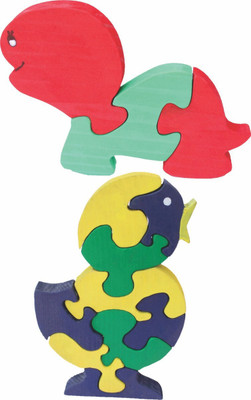 

Enigmatic Woodworks Wooden Jigsaw Puzzle Baby Tortoise + Singing Bird(2 Pieces)