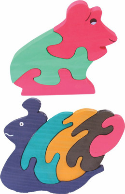 

Enigmatic Woodworks Wooden Jigsaw Puzzle Frog + Pony Snail(2 Pieces)
