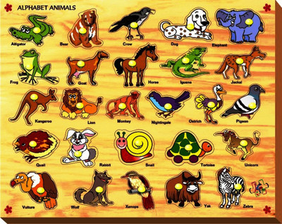 

Kinder Creative Alphabet Animals with Knobs(26 Pieces)