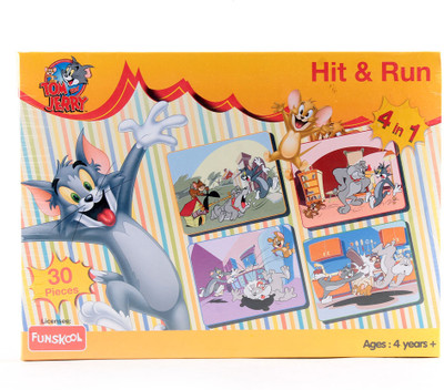 

Funskool Tom And Jerry Hit And Run 4-In-1 Puzzle Game(30 Pieces)