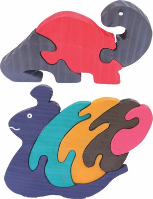 

Enigmatic Woodworks Wooden Jigsaw Puzzle Dinosaur (CN) + Pony Snail(2 Pieces)