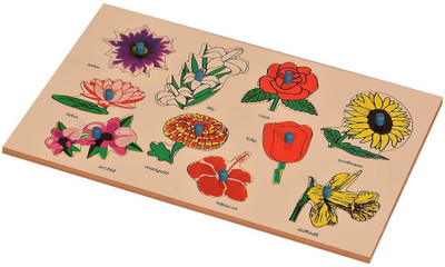 Kidken Montessori Flowers Inset Board(1 Pieces)