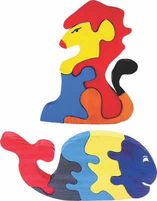 

Enigmatic Woodworks Wooden Jigsaw Puzzle Lion + Whale(2 Pieces)