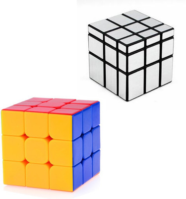 

Taxton 3x3 CB-Stickerless Speed Cube + Silver Mirror Cube Combo(2 Pieces)