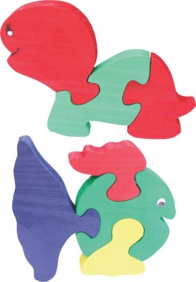 

Enigmatic Woodworks Wooden Jigsaw Puzzle Baby Tortoise + Curvy Fish(2 Pieces)